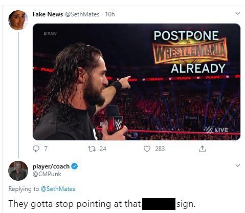 Punk's response to the tweet